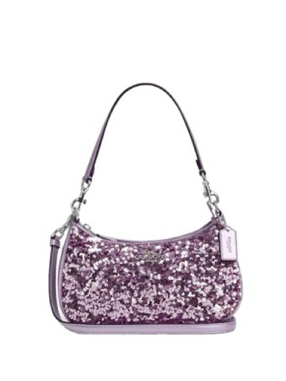 Coach Purple Teri Sequin Shoulder Bag